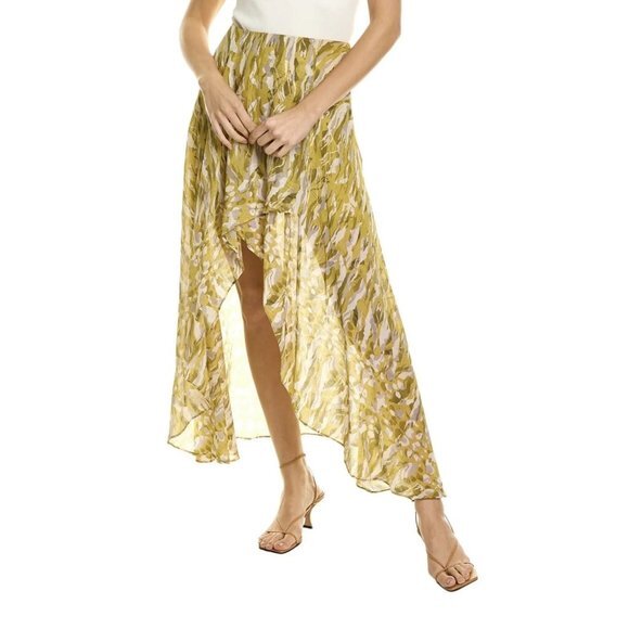 AllSaints Slvina Oniyuri Skirt Hi Lo Yellow - Size US 8